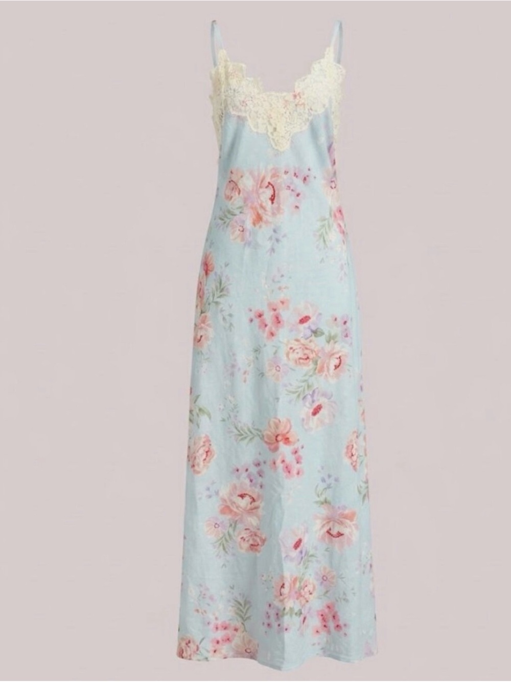 Caroline Constas Floral Maxi Lace Linen-Blend Dress
